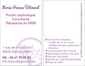Carte Visite - Marie France Olivaud Saint Nazaire