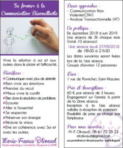 Flyer formation Communication Bienveillante marque page