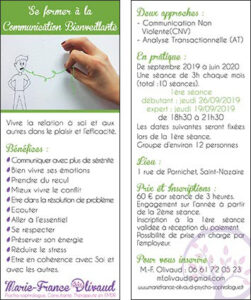 Flyer formation Communication Bienveillante marque page