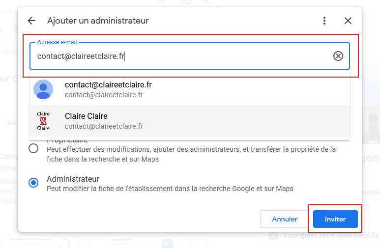Google My Business : partager l’administration d’une fiche d’établissement