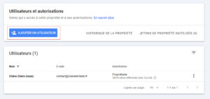 Tuto accès google search consol utilisateurs ajout