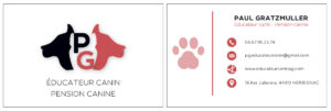 PG éducateur canin pension canine herbignac carte de visite