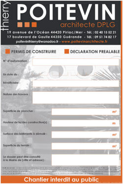 Panneau de chantier - Poitevin Architecte