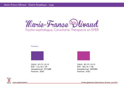 Charte Graphique Marie France Olivaud - Claire & Claire