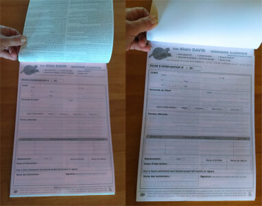 Menuiserie David - carnet autocopiant